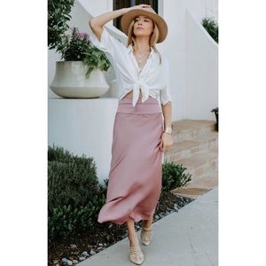 Free People Normani Bias Skirt Dawn Mauve XS